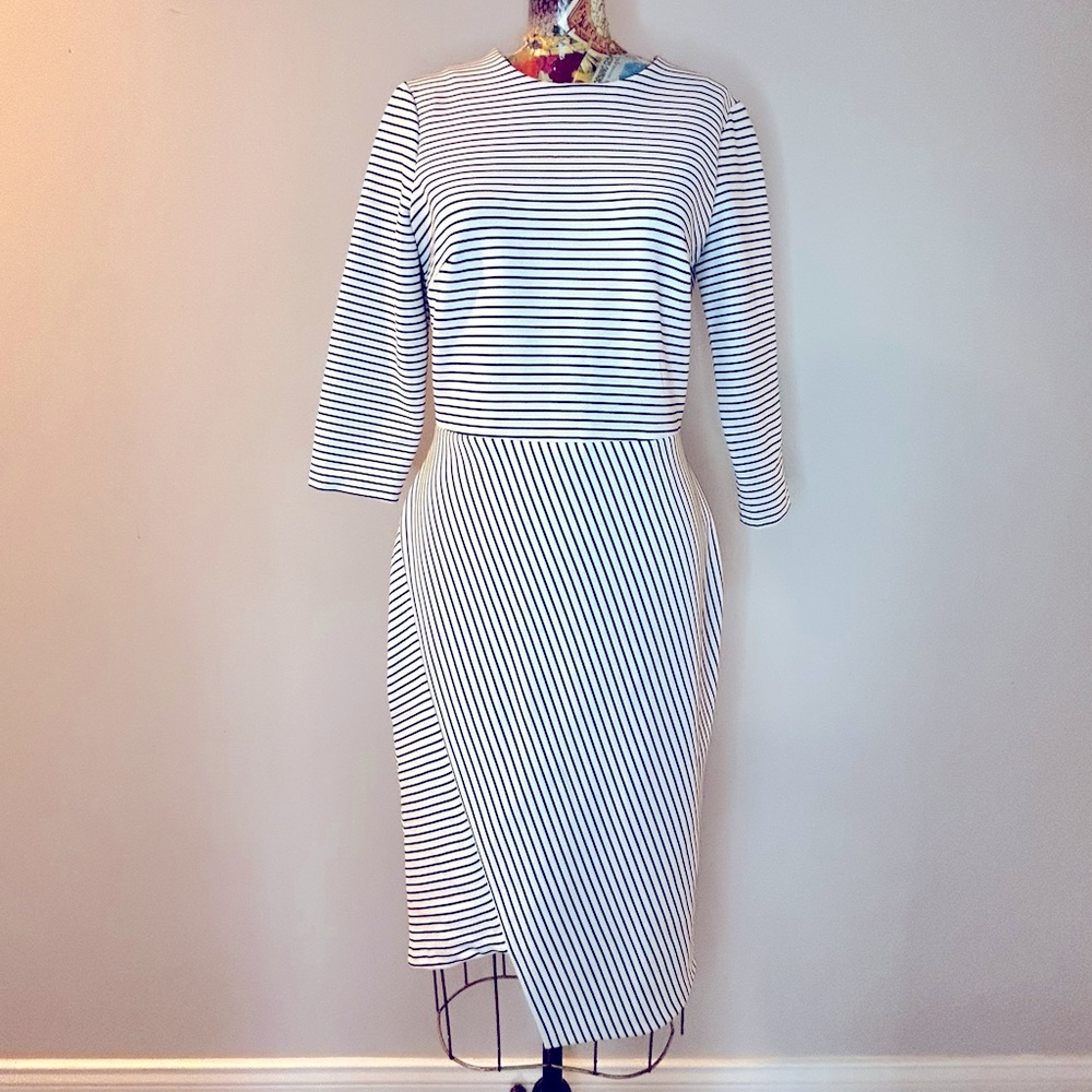 Black and White Striped Calvin Klein Dress
